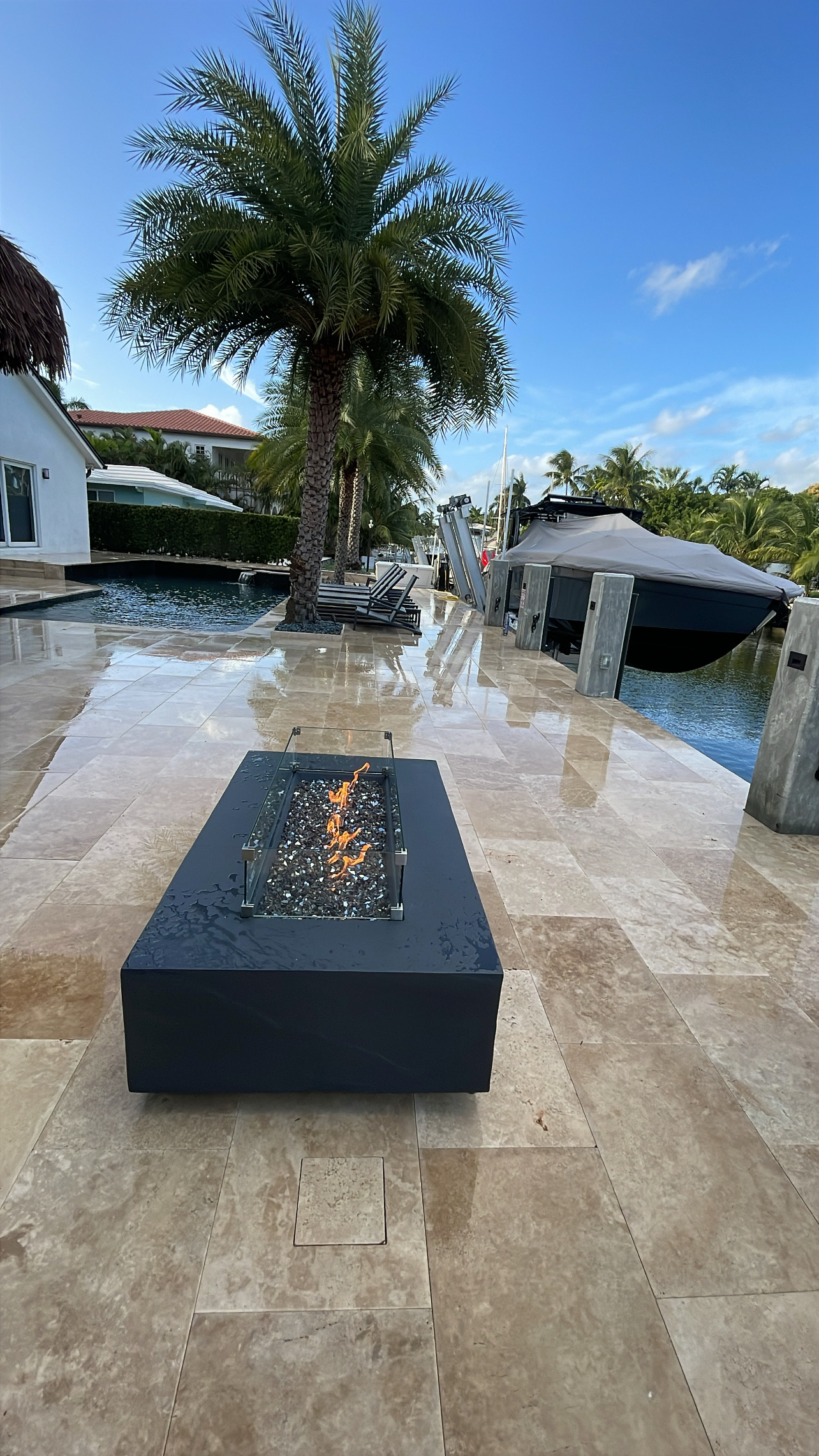 Pool spa artificial turf and paver combo South Florida