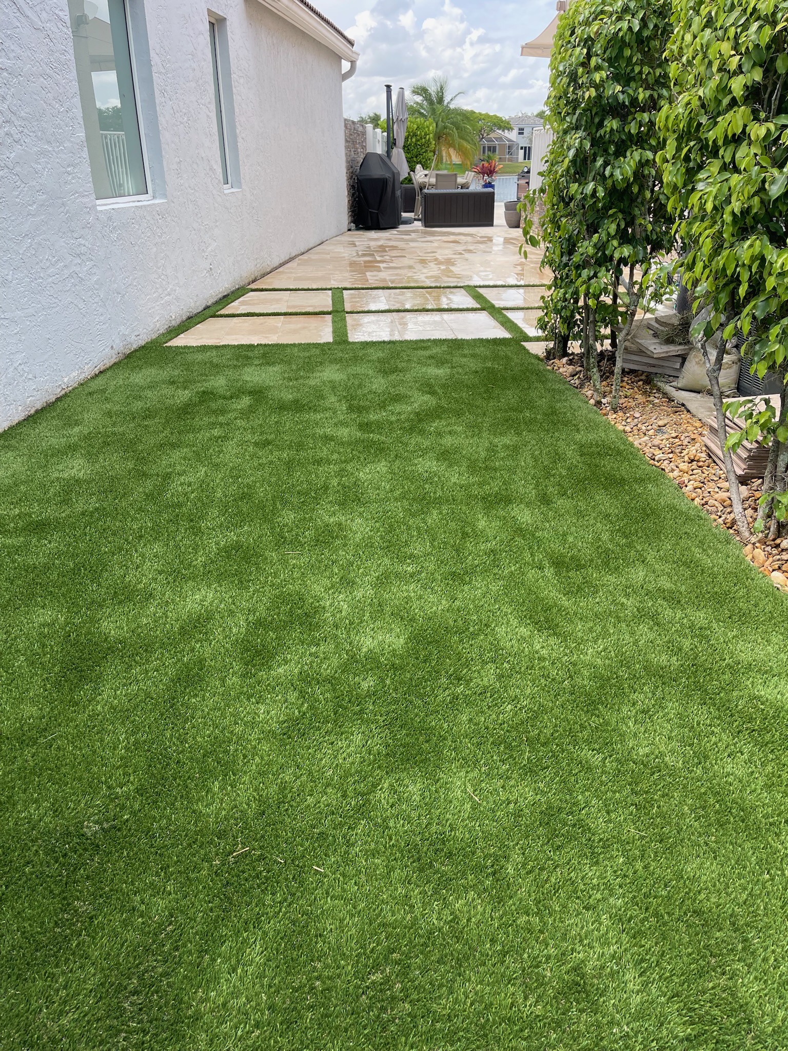 Artificial grass installation South Florida by Primos Pavers